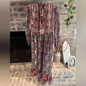 Bohemian Floral Tiered Maxi Dress in Multi-Color